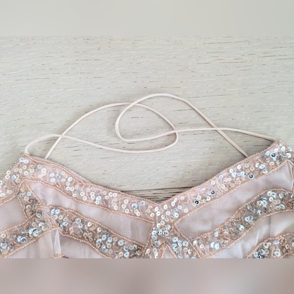 AIDAN MATTOX Light Pink/Blush Blouson Beaded Dress Size 4 - Picture 13 of 16